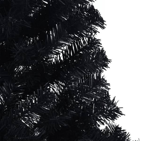 vidaXL kunstigt halvt juletræ med juletræsfod 240 cm PVC sort
