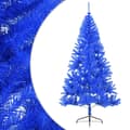 Pikkukuva 2 / 9: vidaXL Tekojoulukuusen puolikas jalustalla sininen 210 cm PVC
