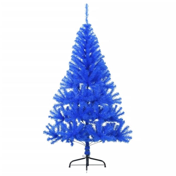 vidaXL Tekojoulukuusen puolikas jalustalla sininen 120 cm PVC