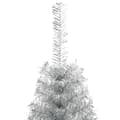 Miniatyrbillede 4 af 8: vidaXL kunstigt halvt juletræ med juletræsfod 210 cm PET sølvfarvet