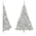 Miniatyrbillede 1 af 8: vidaXL kunstigt halvt juletræ med juletræsfod 210 cm PET sølvfarvet
