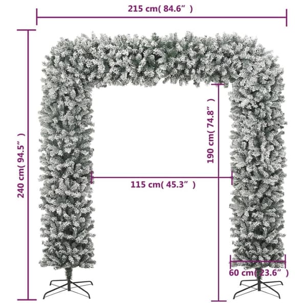 vidaXL juleguirlande med sne buefacon 240 cm