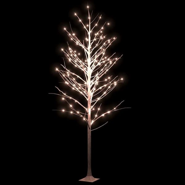 vidaXL LED-birketræ 300 cm 240 LED'er varmt hvidt lys hvid
