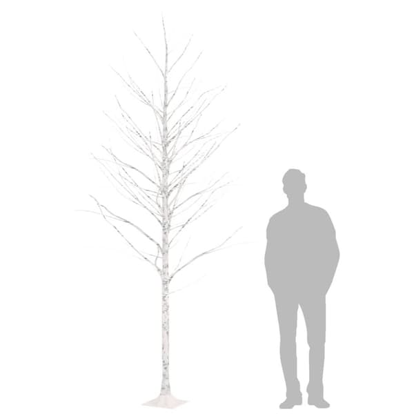vidaXL LED-birketræ 300 cm 240 LED'er varmt hvidt lys hvid
