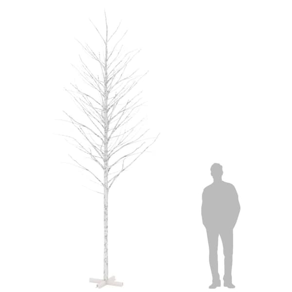 vidaXL Valkoinen LED-koivu lämmin valkoinen 672 LED-valoa 400 cm