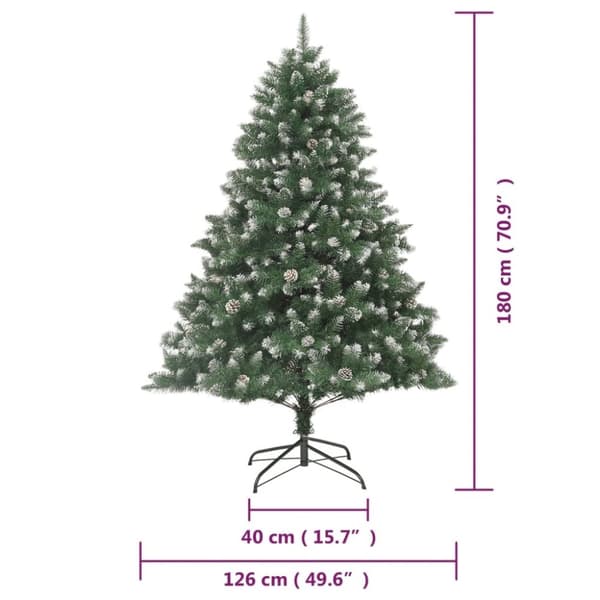 vidaXL kunstigt juletræ med juletræsfod 180 cm PVC