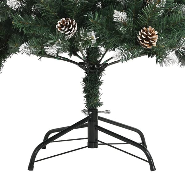 vidaXL kunstigt juletræ med juletræsfod 210 cm PVC grøn