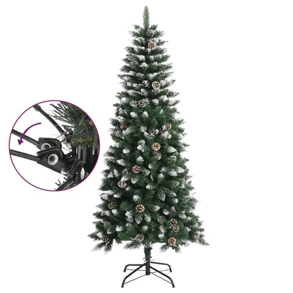 vidaXL kunstigt juletræ med juletræsfod 150 cm PVC grøn