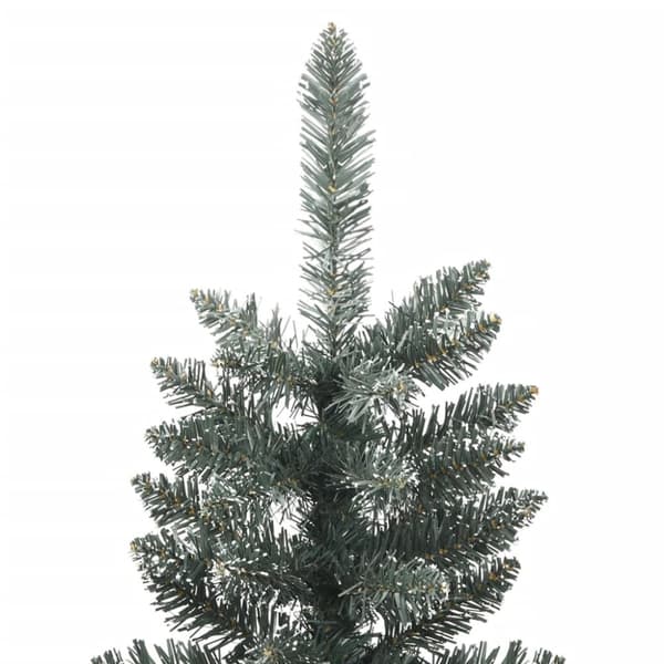 vidaXL kunstigt smalt juletræ med juletræsfod 150 cm PVC grøn