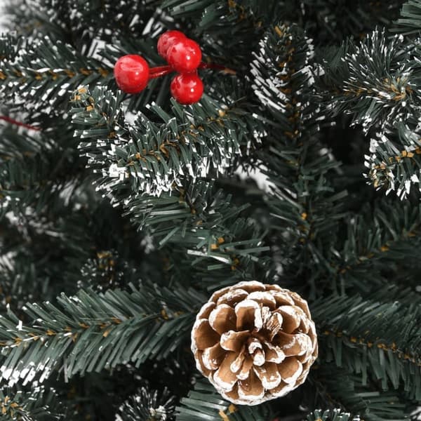 vidaXL kunstigt juletræ med juletræsfod 210 cm PVC grøn