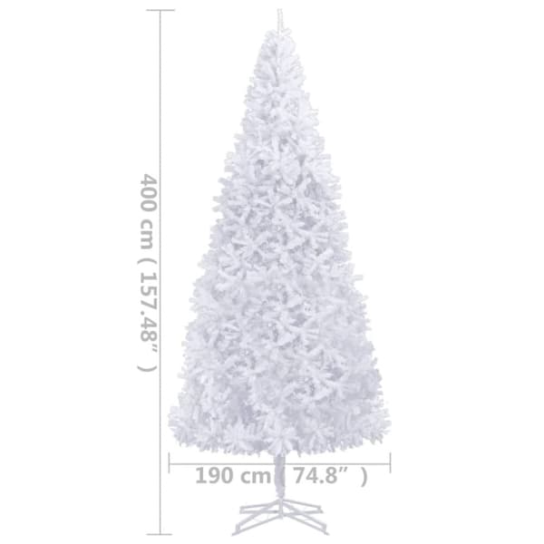 vidaXL Tekojoulukuusi esivalaistu valkoinen 400 cm