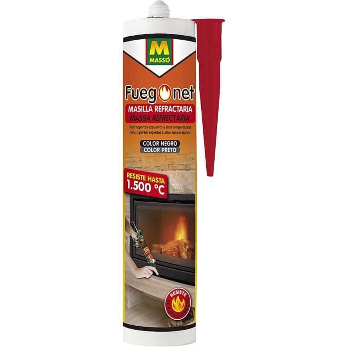 FUEGO NET Fuegonet 231194 Eldfast spackel, svart, 3x5x23 CM