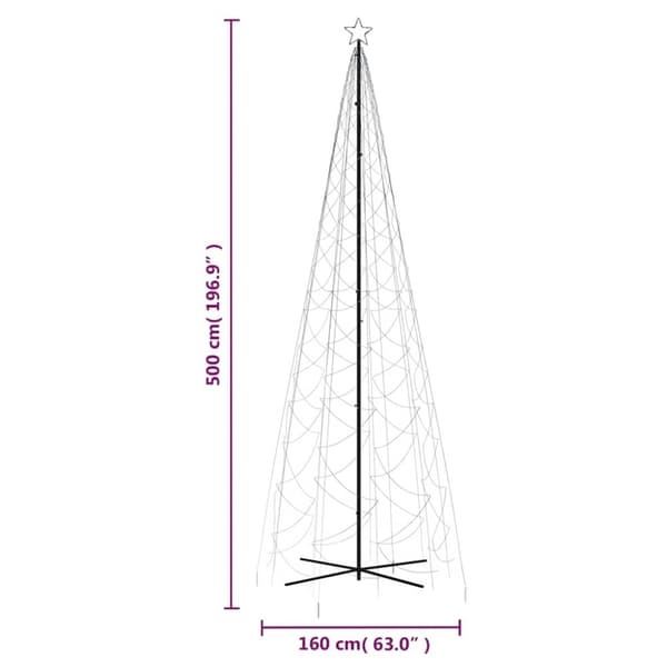 vidaXL Julgranskon kallvit 1400 LEDs 160x500 cm