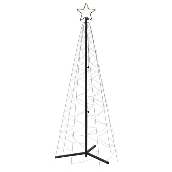 vidaXL Kartio joulukuusi 200 lämpimän valkoista LED-valoa 70x180 cm