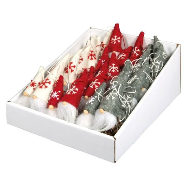 Röd tomte - julgransdekoration - 10 cm
