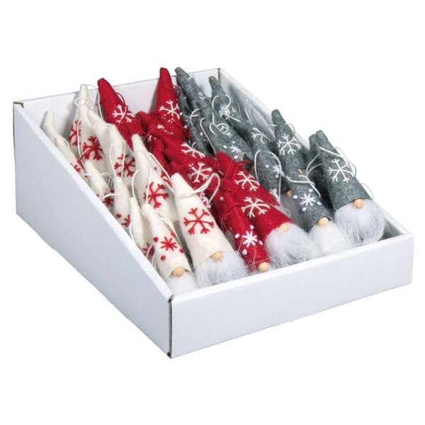 Röd tomte - julgransdekoration - 10 cm