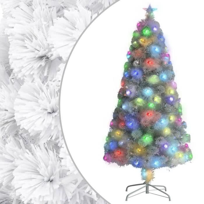 Konstgjord julgran med LED Vit 120 cm Optisk fiber SALALIS SH089637
