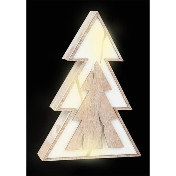 Dekorativt träd - Shabby Chic design - Massivt trä - LED - Beige - Inomhus