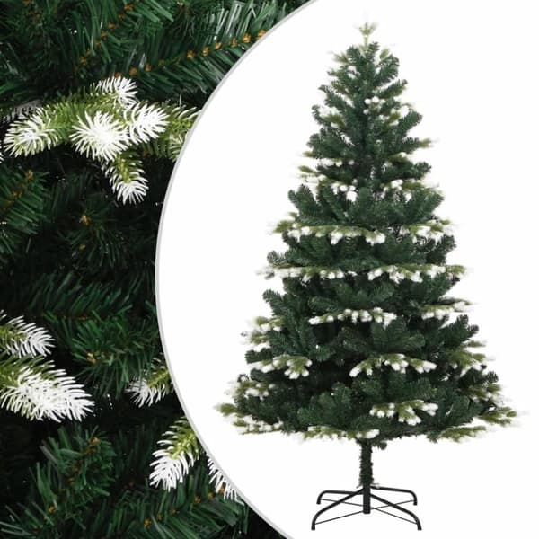 vidaXL Tekojoulukuusi saranoilla ja lumihuurteella 120 cm