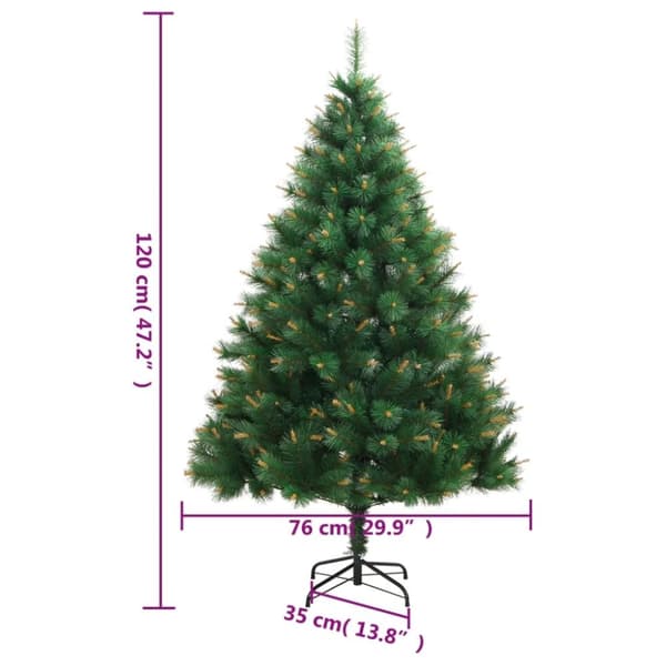 vidaXL Tekojoulukuusi saranoilla ja jalustalla 120 cm