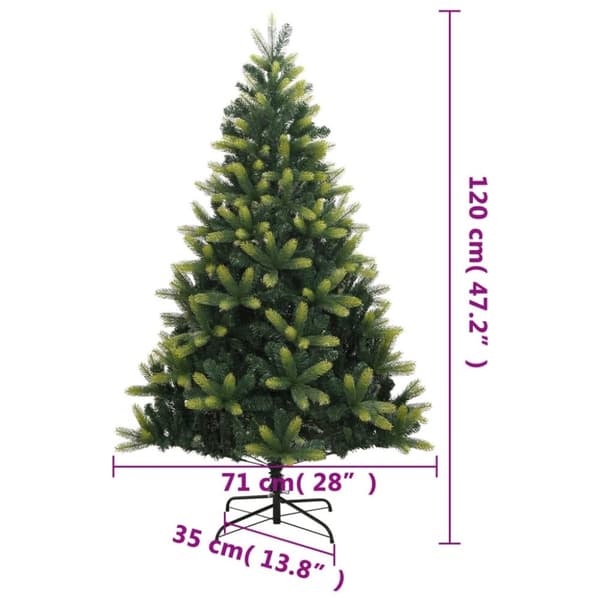 vidaXL Tekojoulukuusi saranoilla ja jalustalla 120 cm
