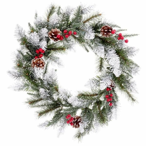 Adventkranse Hvit Rød Grønn PVC Plast Ananas 50 x 50 x 15 cm