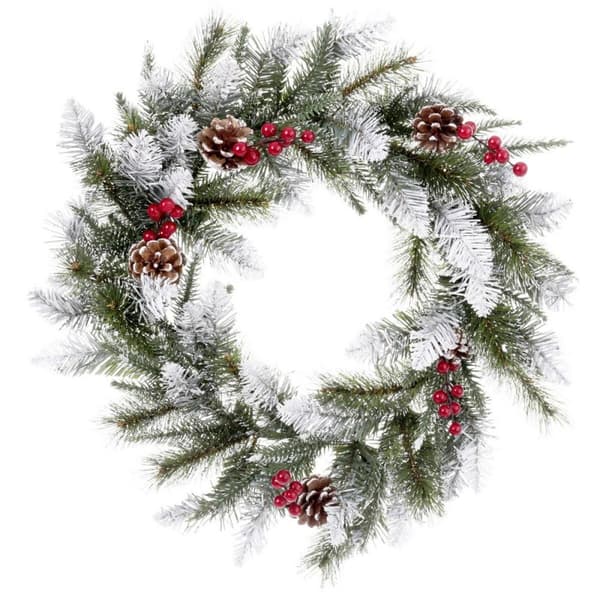 Adventkranse Hvit Rød Grønn PVC Plast Ananas 50 x 50 x 15 cm