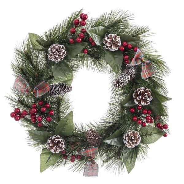 Adventkranse Hvit Rød Grønn Naturell PVC 40 cm