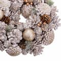 Miniatyrbilde 2 av 5: Adventkranse Hvit Gyllen Plast Foam Ananas 26 x 26 x 8 cm