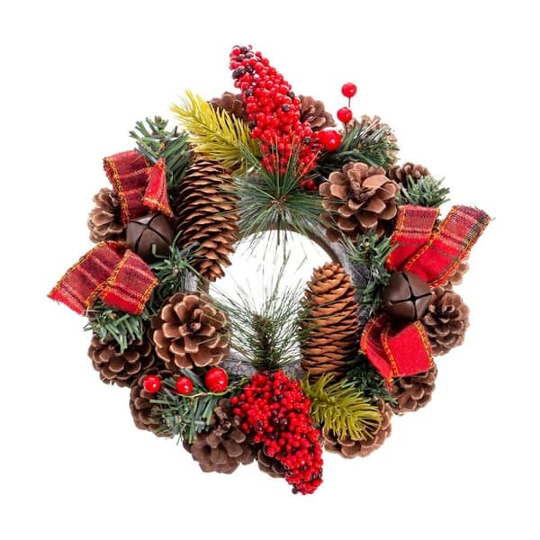 Adventkranse Rød Flerfarget PVC Ananas 22 x 22 x 10 cm