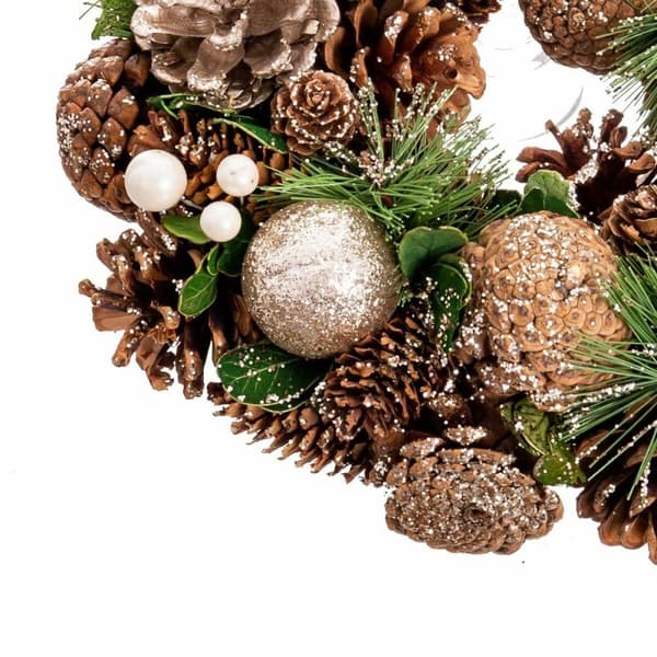 Adventkranse Gyllen Naturell Plast Foam 26 x 26 x 8 cm