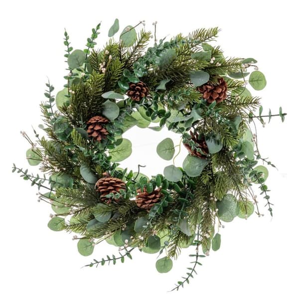 Adventkranse Grønn Naturell Plast 60 cm