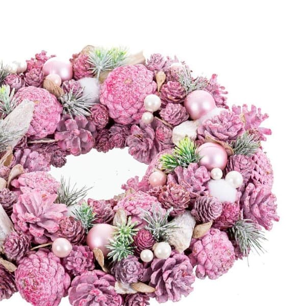 Adventkranse Rosa Flerfarget Plast Foam 34 x 34 x 8,5 cm