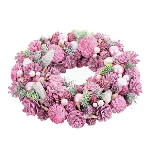 Adventkranse Rosa Flerfarget Plast Foam 34 x 34 x 8,5 cm