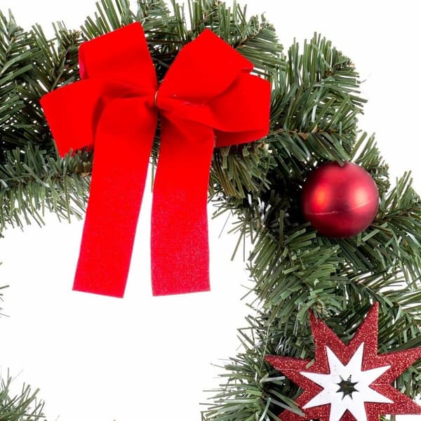 Adventkranse Rød Grønn Plast 30 cm