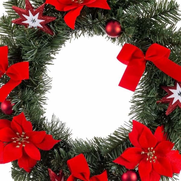 Adventkranse Rød Grønn Plast 40 cm