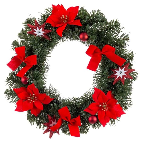 Adventkranse Rød Grønn Plast 40 cm