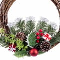Miniatyrbilde 4 av 4: Adventkranse Rød Flerfarget Rotting Plast Ananas 30 cm
