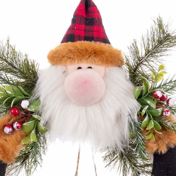 Adventkranse Julenissen Flerfarget Fjær Plast 40 x 35 x 8 cm