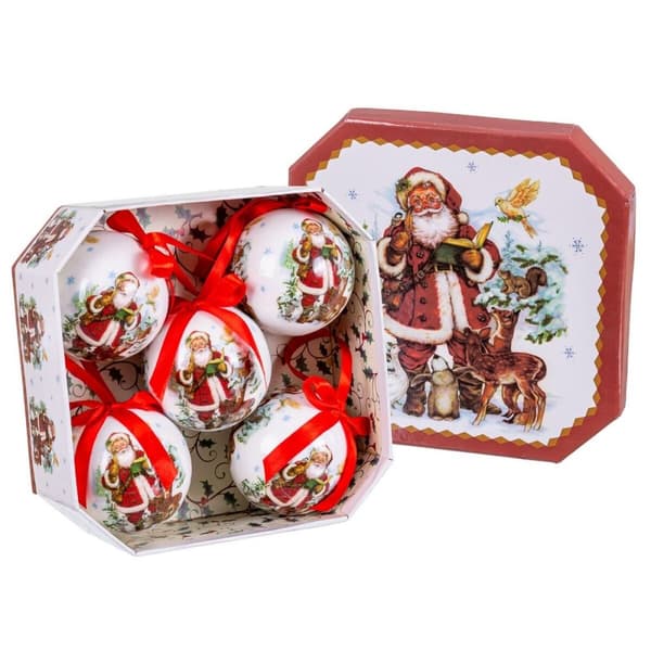 Julekuler Flerfarget Papir Polyfoam Julenissen 7,5 x 7,5 x 7,5 cm (5 enheter)