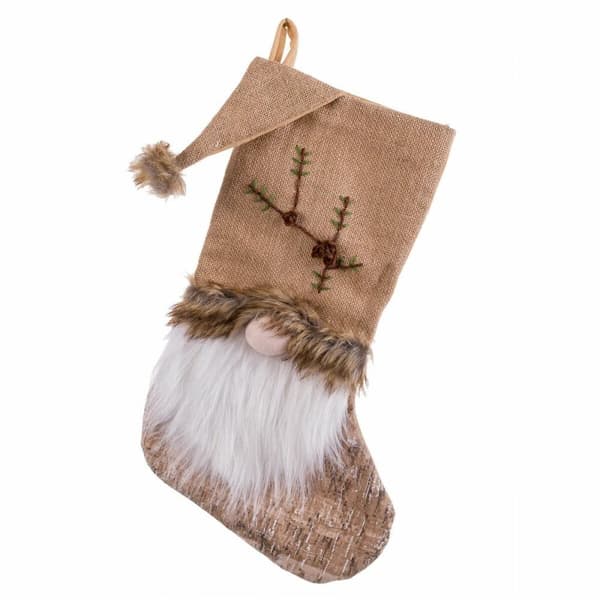 Julestrømpe Beige Tøy Julenissen 30 x 3 x 47 cm