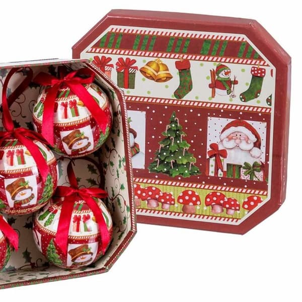Julekuler Flerfarget Papir Polyfoam Julenissen 7,5 x 7,5 x 7,5 cm (5 enheter)