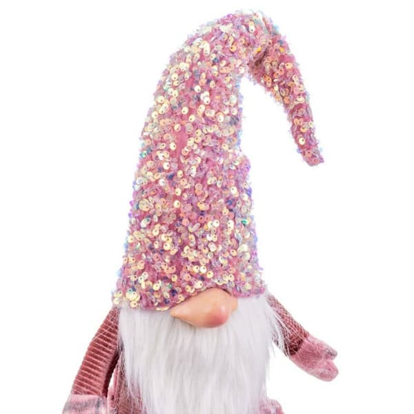 Julekule Rosa Polyresin Sand Tøy 58 cm