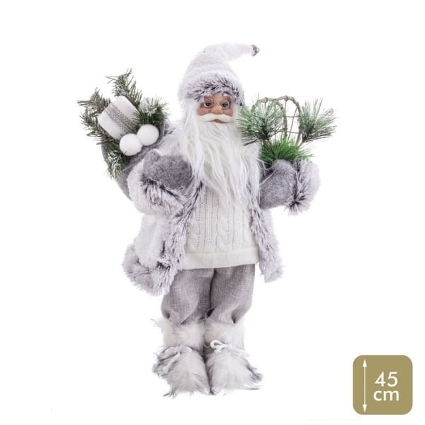 Julekule Hvit Plast Polyresin Tøy 45 cm