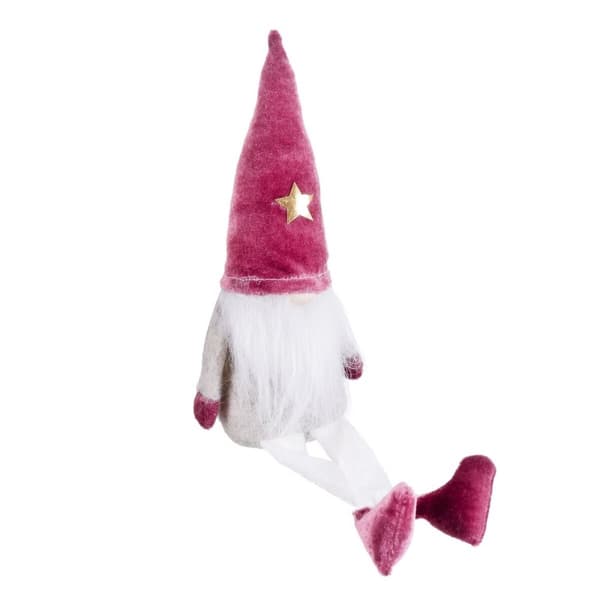 Julekule Hvit Rosa Sand Tøy 30 cm