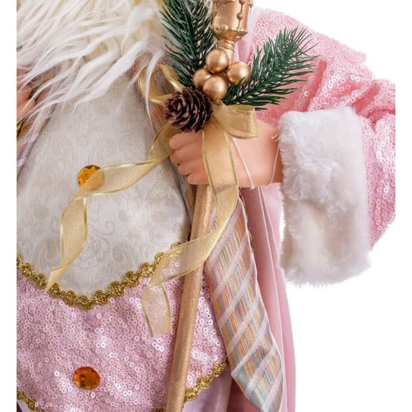 Julekule Rosa Plast Polyresin Tøy 60 cm