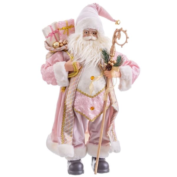 Julekule Rosa Plast Polyresin Tøy 60 cm