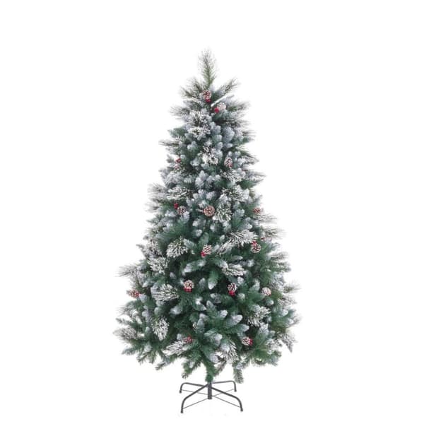 Juletre Hvit Rød Grønn Naturell PVC Metall Polyetylen 150 cm