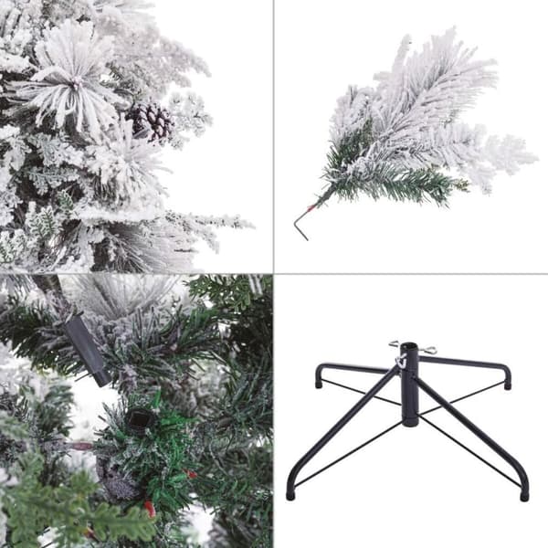 Juletre Hvit Grønn PVC Metall Polyetylen 210 cm