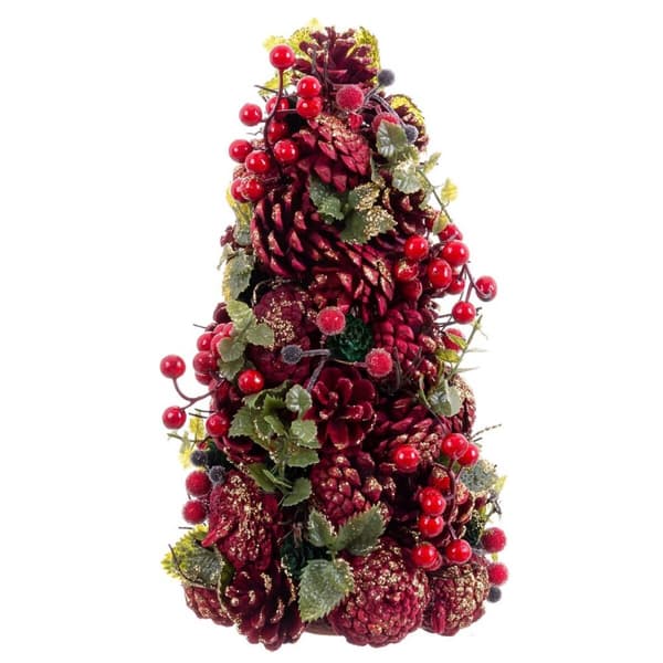 Julekule Rød Flerfarget Plast Foam Ananas 18 x 18 x 30 cm
